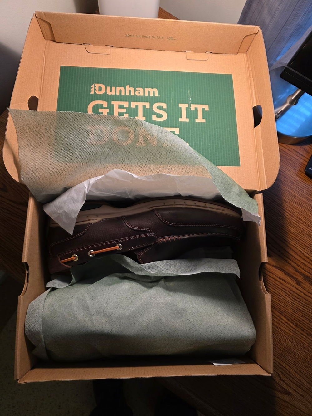 NWT Dunham Men's Dark Brown Leather Boat Shoes Size 12 - 6E